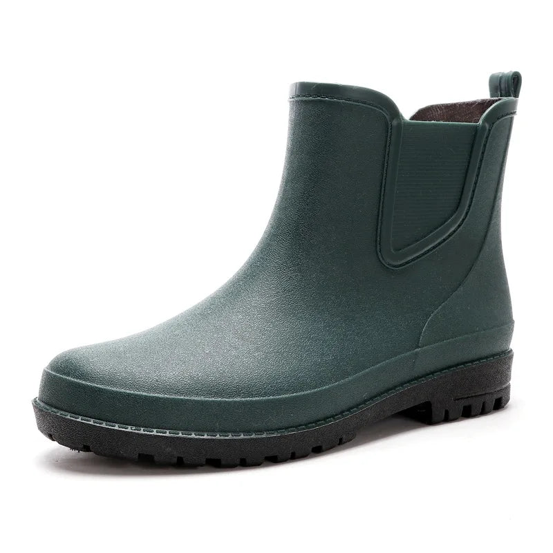 Stylish Waterproof Short Men's Rain Boots - Comfortable Rubber Shoes for Fishing and Work - New Safety Footwear for Every Adventure