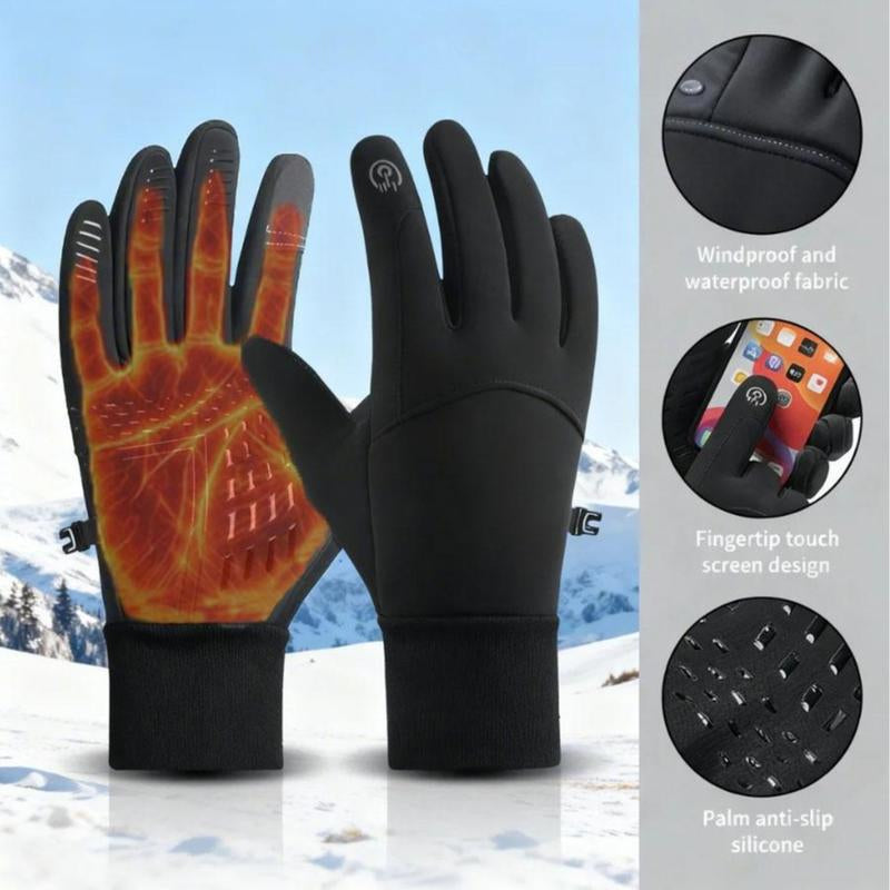 Stay Warm and Connected: Touchscreen Windproof Full-Finger Outdoor Winter Gloves for Active Lifestyles