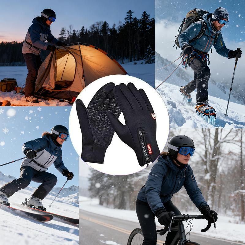 Stay Warm and Connected: Touchscreen Windproof Full-Finger Outdoor Winter Gloves for Active Lifestyles