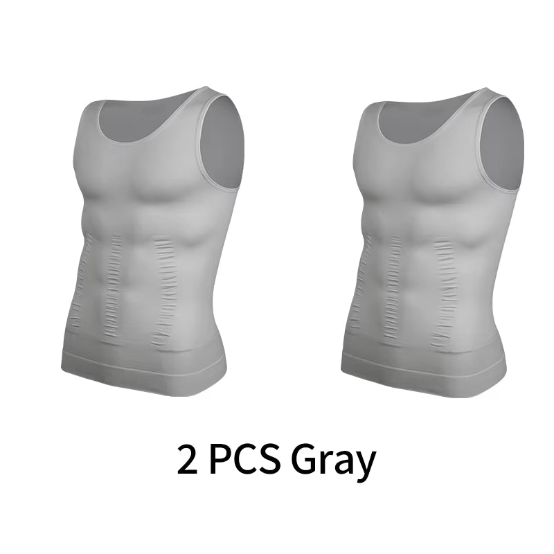 Mens Slimming Body Shaper Vest Shirt Abs Abdomen Slim Gym Workout Tummy Control Compression Tank Top Sleeveless Shapewear