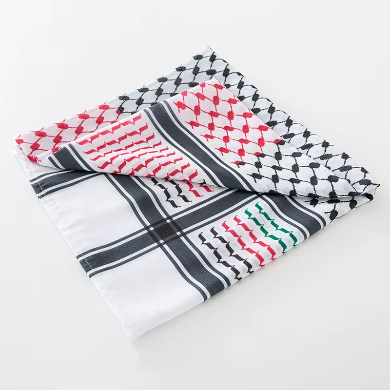 Arab Men Square Keffiyeh Shemagh Scarves Muslim Men'S Head Scarf Middle Eastern Shawl Islamic Clothing Male Hijab Turban