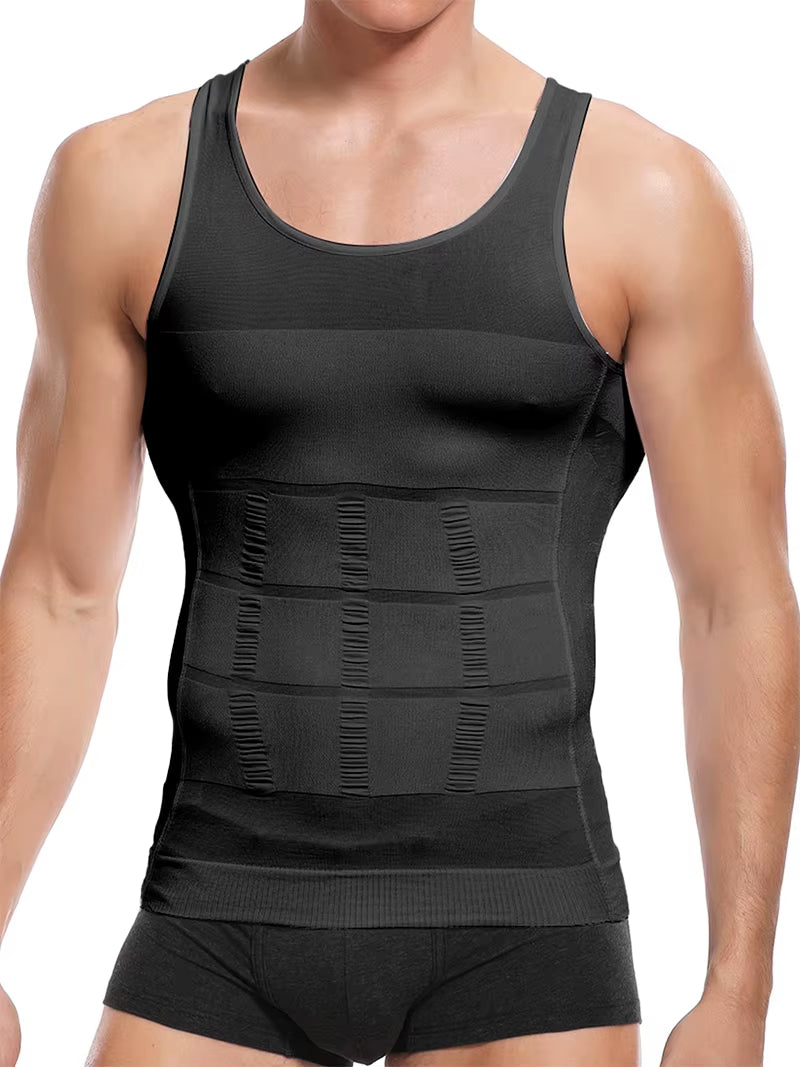Mens Slimming Body Shaper Vest Shirt Abs Abdomen Slim Gym Workout Tummy Control Compression Tank Top Sleeveless Shapewear