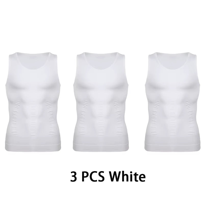 Mens Slimming Body Shaper Vest Shirt Abs Abdomen Slim Gym Workout Tummy Control Compression Tank Top Sleeveless Shapewear