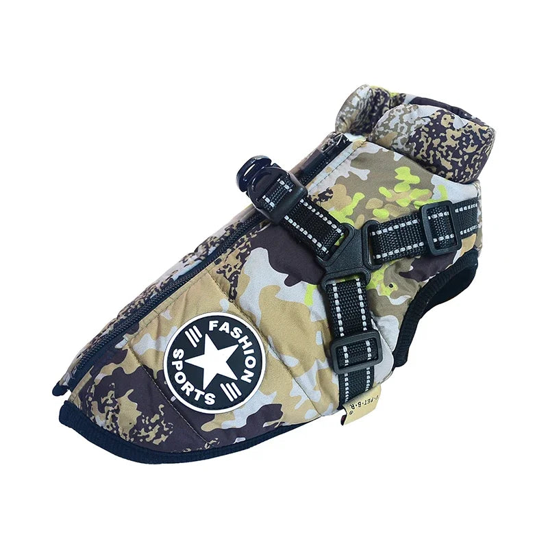 Ultimate Waterproof Winter Dog Jacket with Harness - Perfect for Labradors, Chihuahuas, and French Bulldogs!