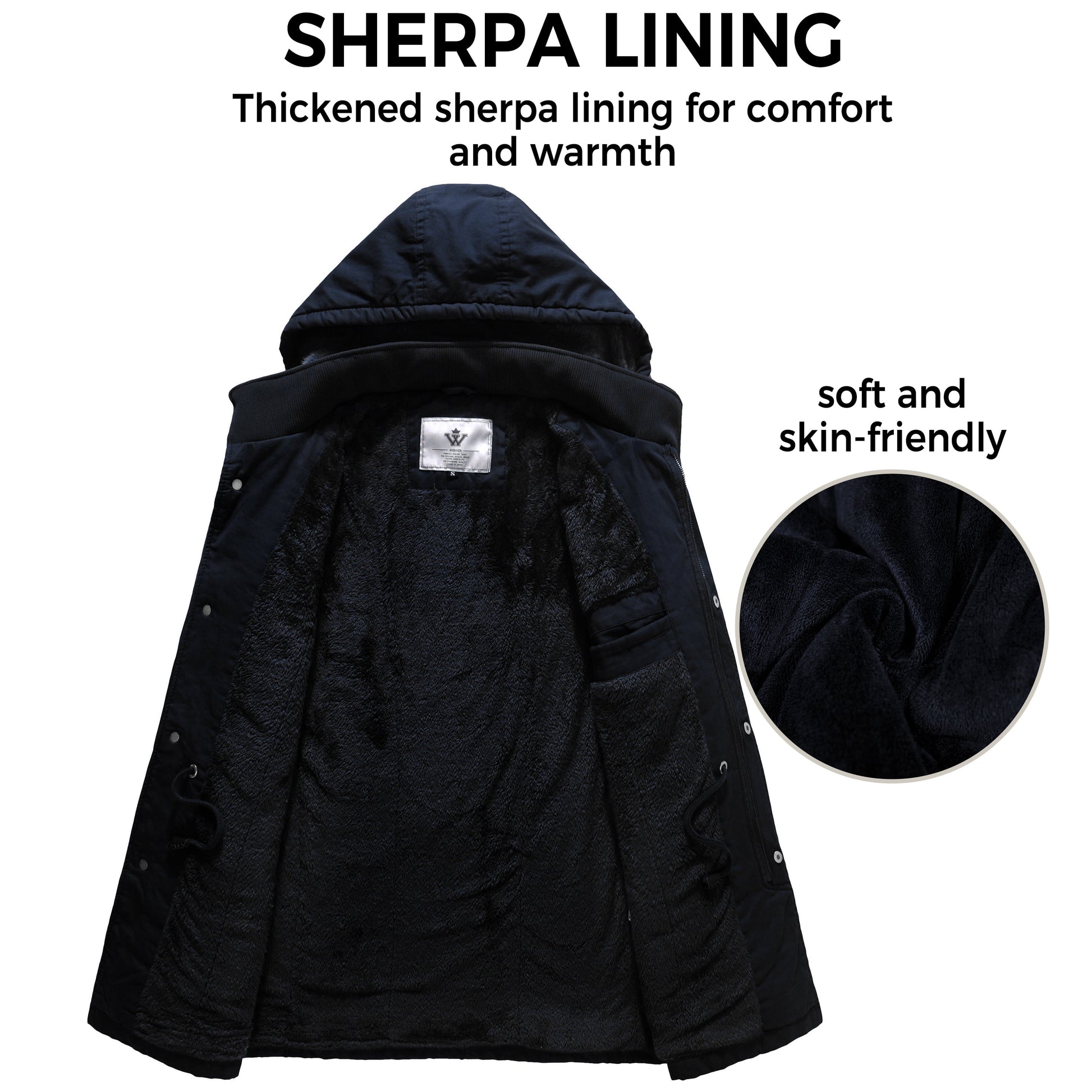 Stay Warm This Winter with the Men's Big and Tall Hooded Parka Puffer Jacket in Navy - 3XL