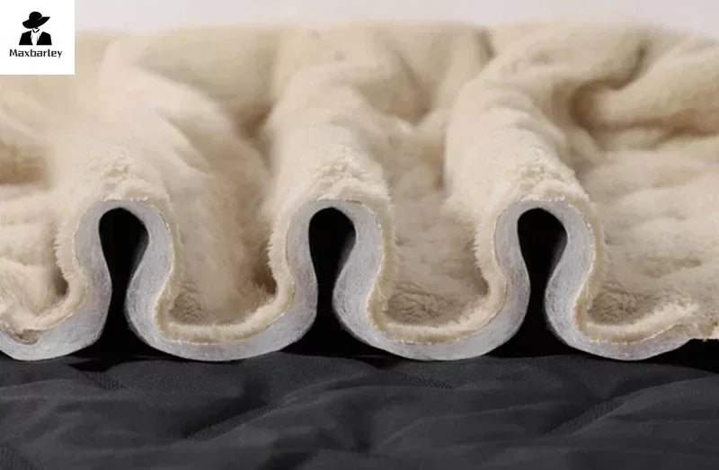 Stay Warm and Stylish This Winter with Our Men's Casual Waterproof Down Cotton Pants - Thickened Wool Joggers with Zipper Pockets for Outdoor Adventures