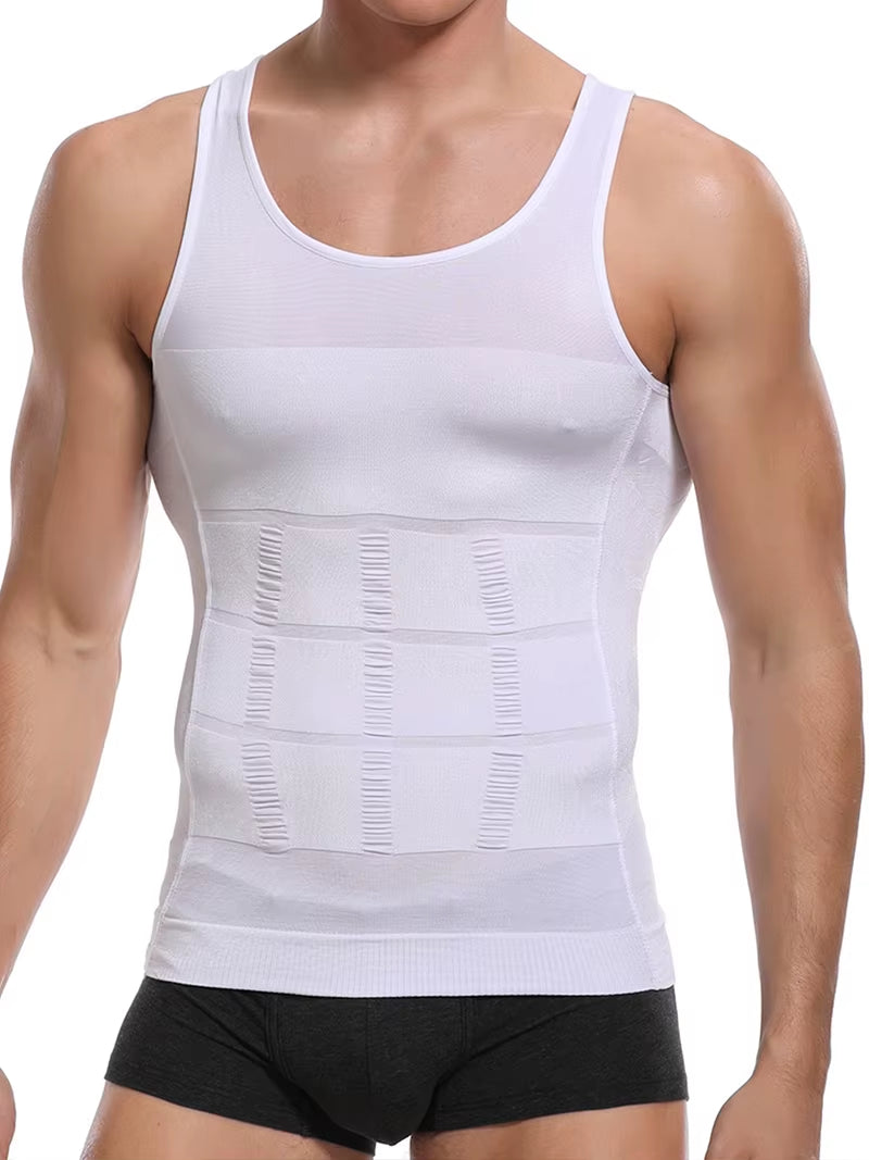 Mens Slimming Body Shaper Vest Shirt Abs Abdomen Slim Gym Workout Tummy Control Compression Tank Top Sleeveless Shapewear