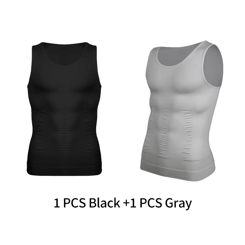 Mens Slimming Body Shaper Vest Shirt Abs Abdomen Slim Gym Workout Tummy Control Compression Tank Top Sleeveless Shapewear
