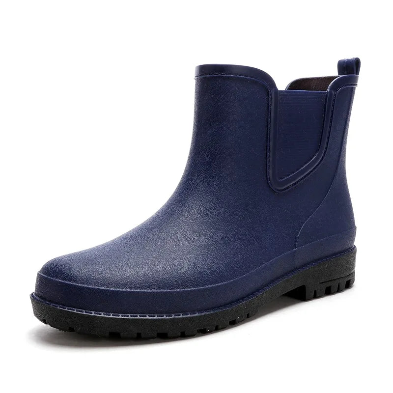 Stylish Waterproof Short Men's Rain Boots - Comfortable Rubber Shoes for Fishing and Work - New Safety Footwear for Every Adventure