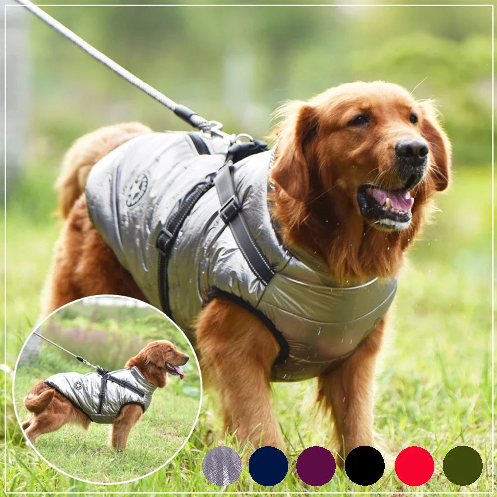 Ultimate Waterproof Winter Dog Jacket with Harness - Perfect for Labradors, Chihuahuas, and French Bulldogs!